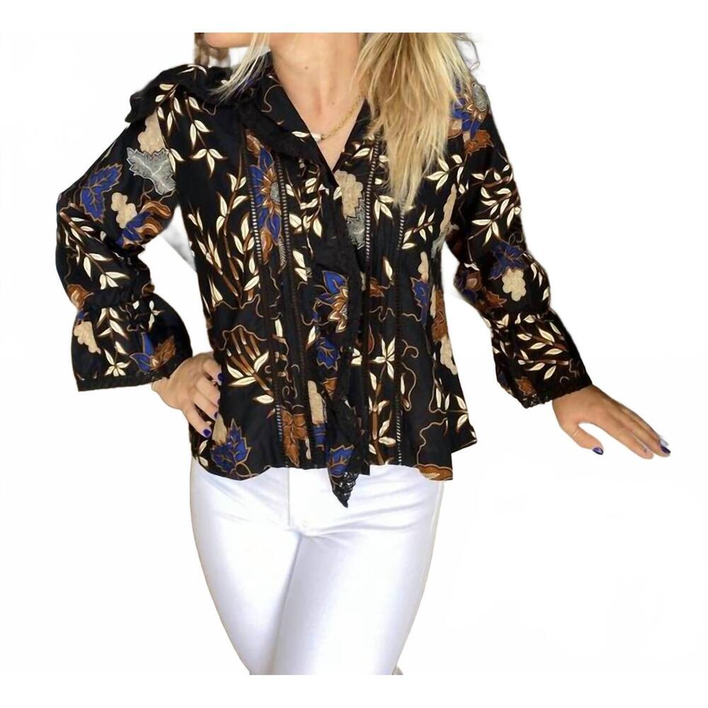 NEW V DE VINSTER marry long sleeve shirt in black mix